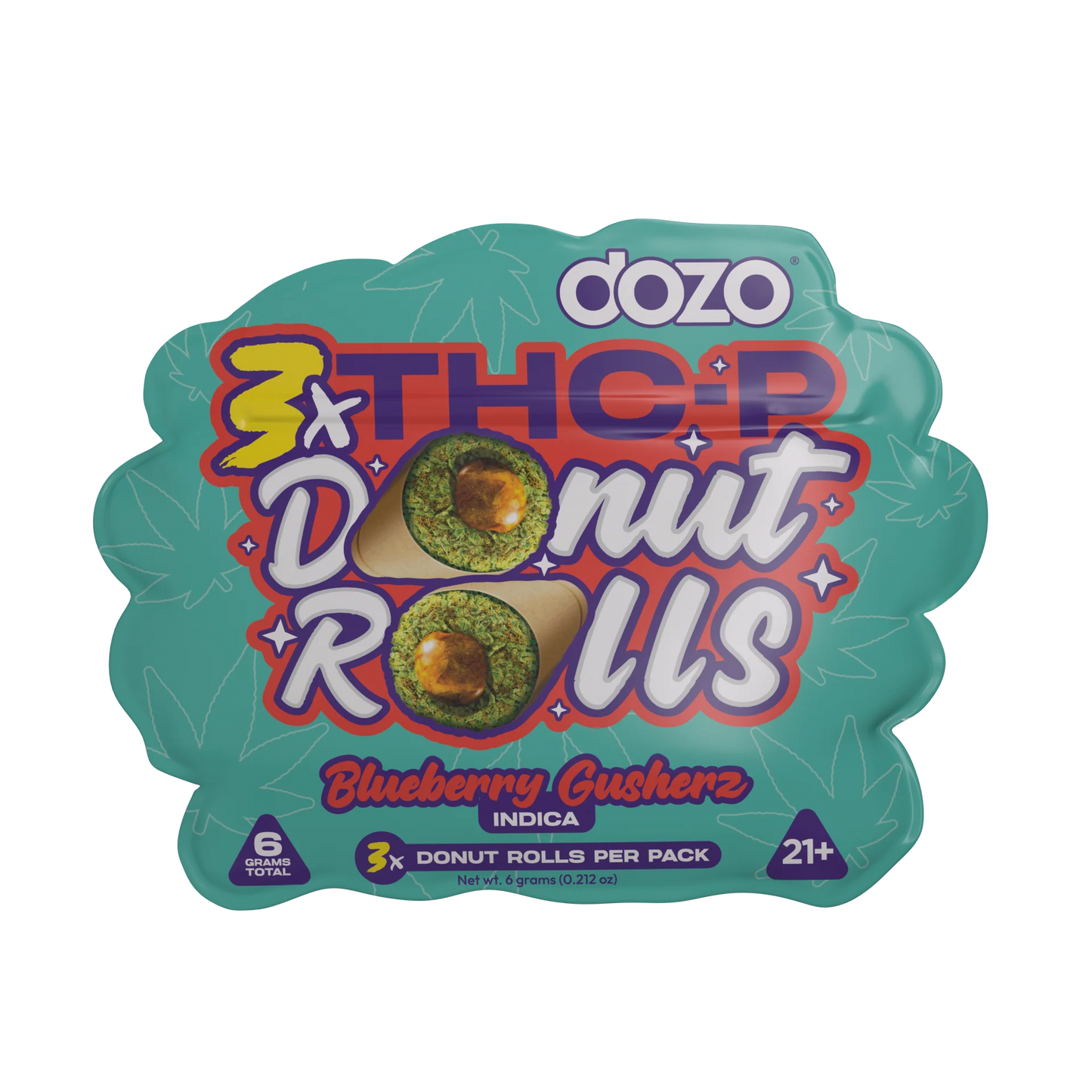DOZO DONUT ROLLS (THC-P) 6G - 3CT BLUEBERRY GUSHERZ (INDICA)