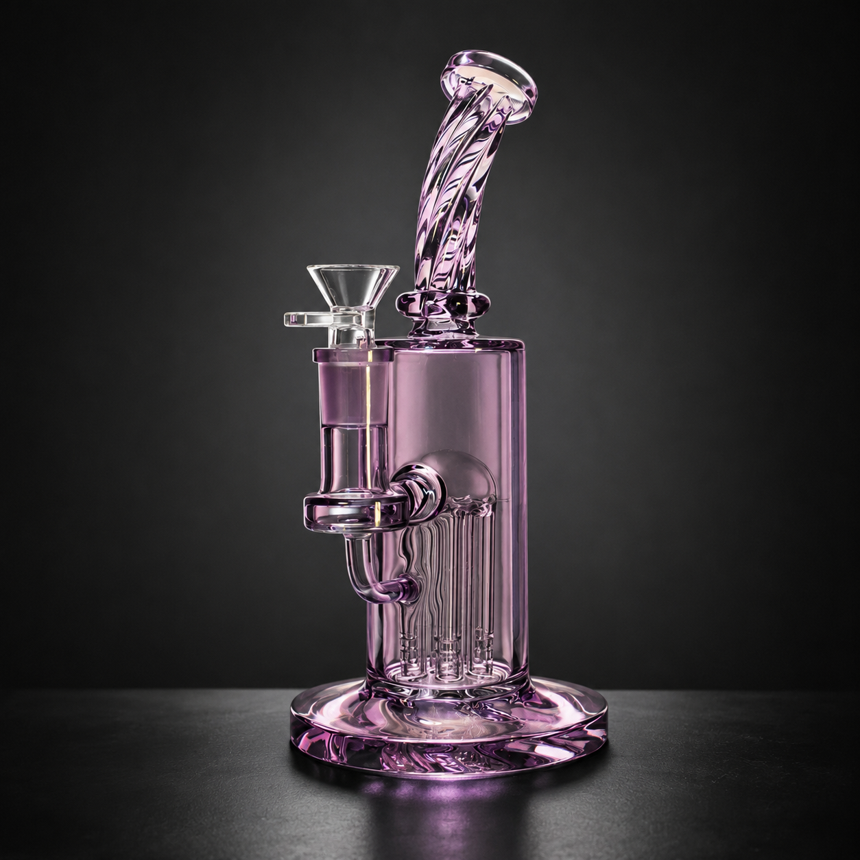 Rainbow Twisted Neck Tree Perc Bubbler Bong