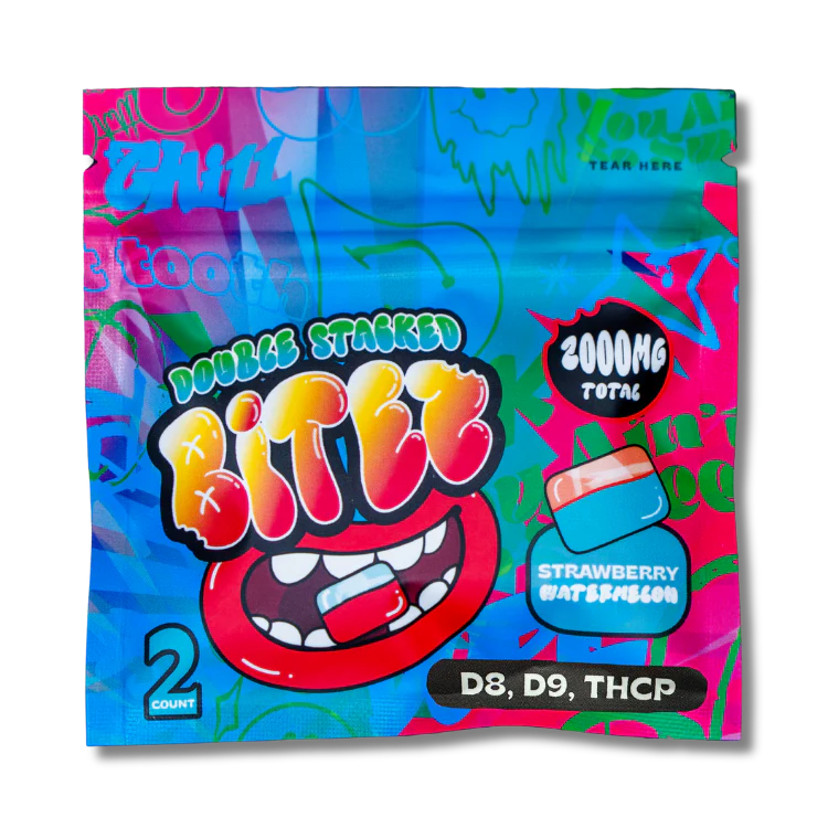 BITEZ D8+D9+THCP Strawberry Watermelon Gummies 2000mg