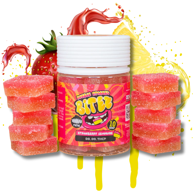 BITEZ Gummies 10,000mg Jarz D8+D9+THCP Strawberry Lemonade