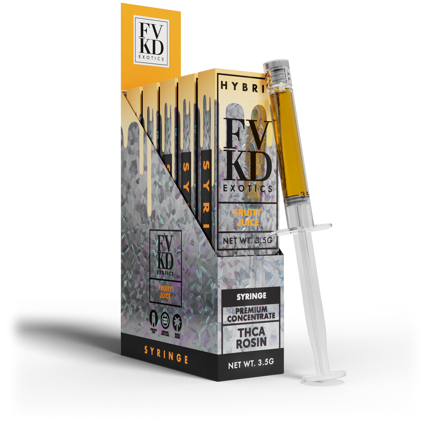 FVKD Live Rosin THCa Syringe 3.5G - Fruity Juice (Hybrid)
