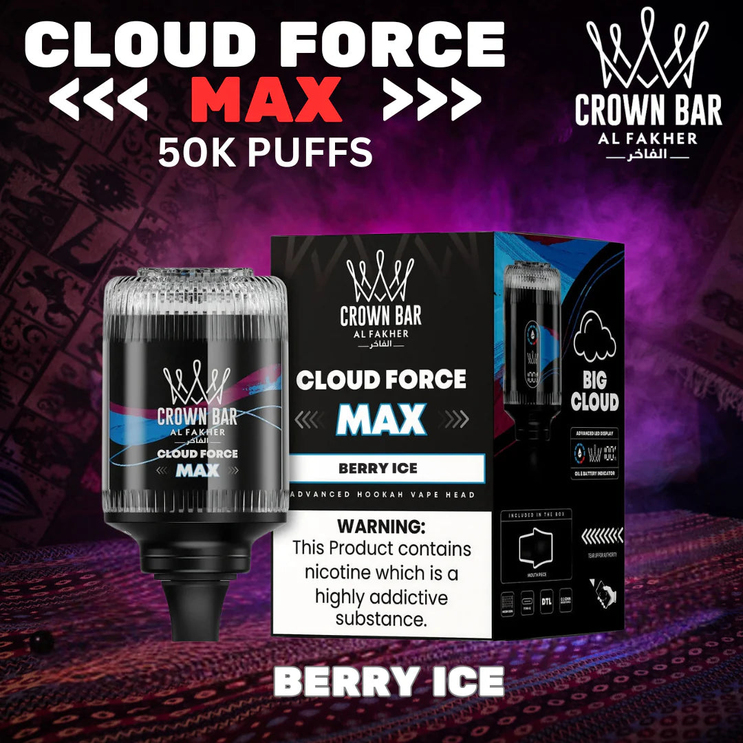 Al Fakher Crown Bar Cloud Force Max 50K - Berry Ice