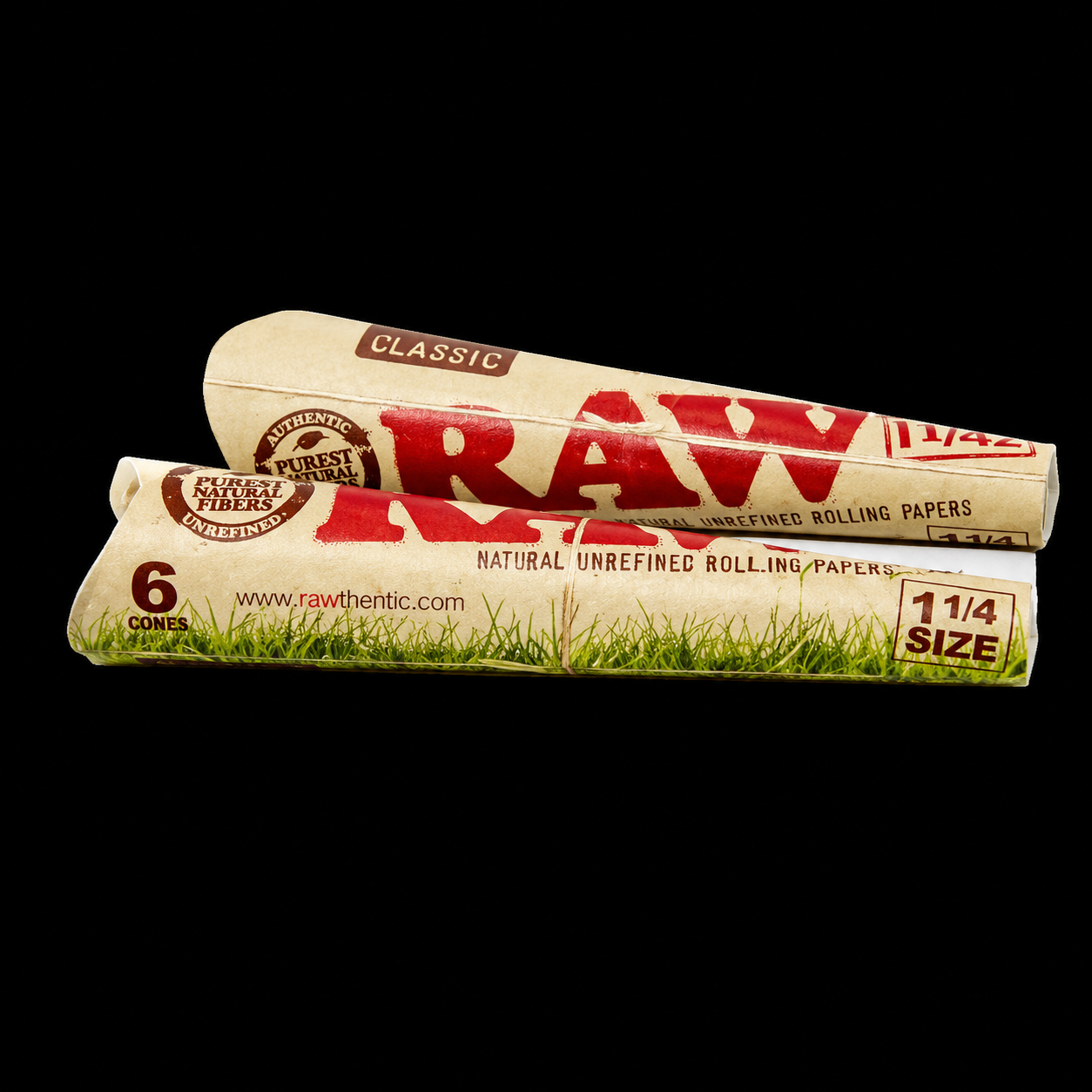 RAW Organic Hemp 1 1/4 6 Cones Per Pack