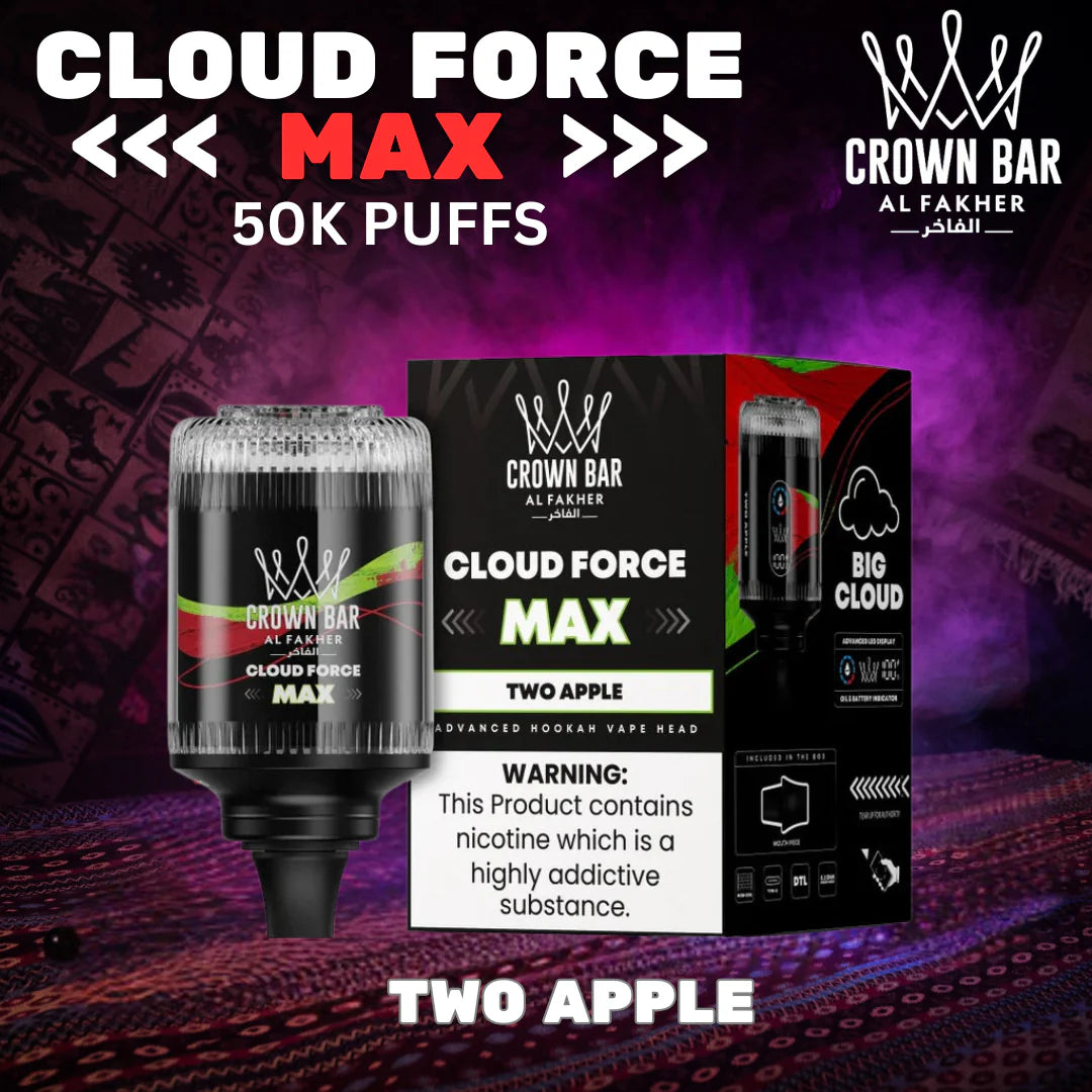 Al Fakher Crown Bar Cloud Force Max 50K - Two Apple