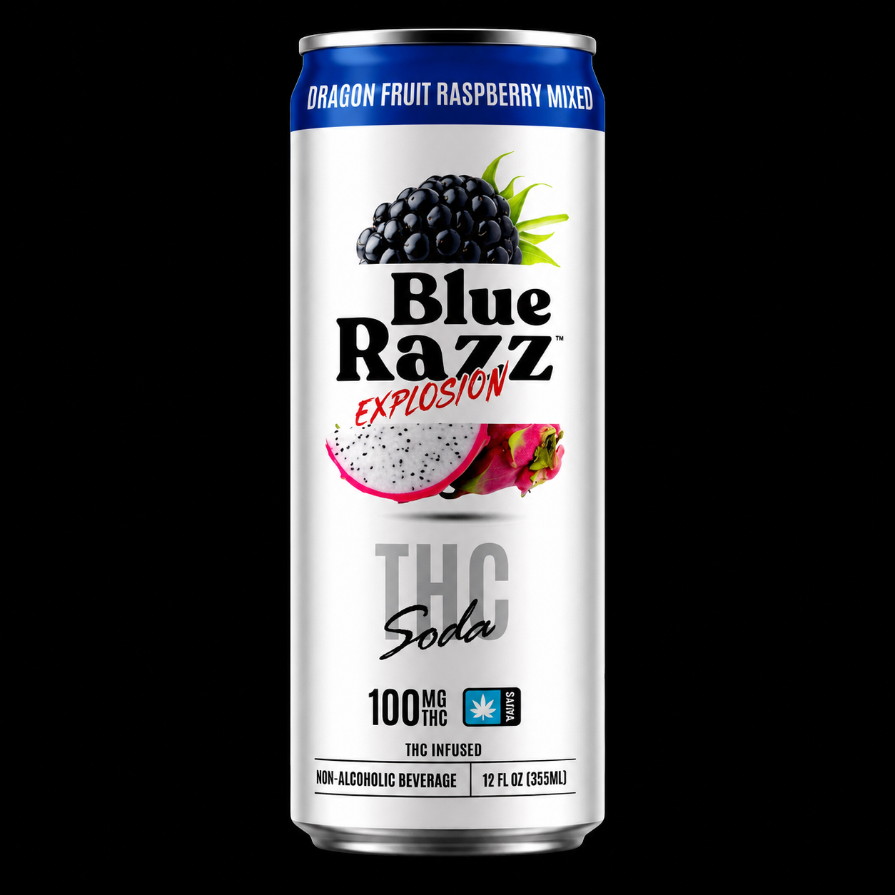 Blue Razz Explosion 100MG THC Infused Soda