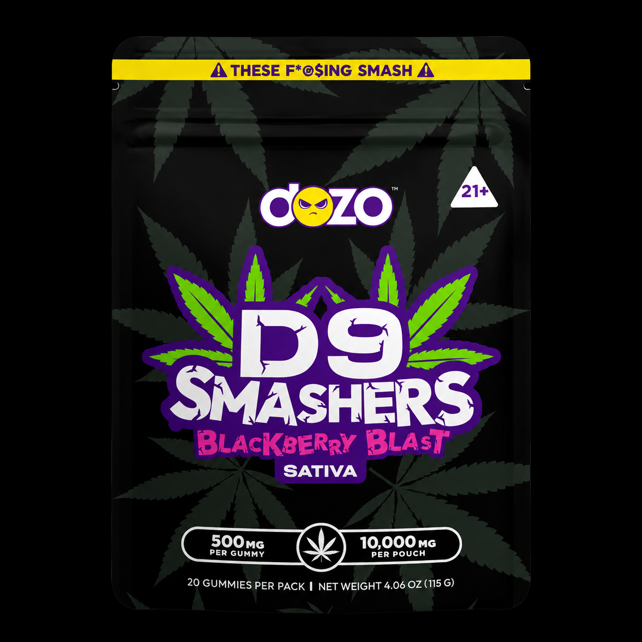 DOZO D9 Smashers Black Berry Blast Sativa Gummies 10000mg