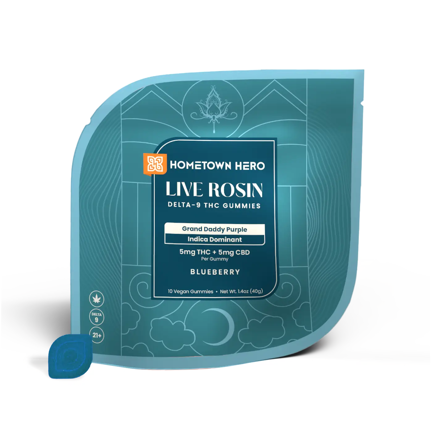 Blueberry GDP - Delta 9 Live Rosin Gummies + CBD