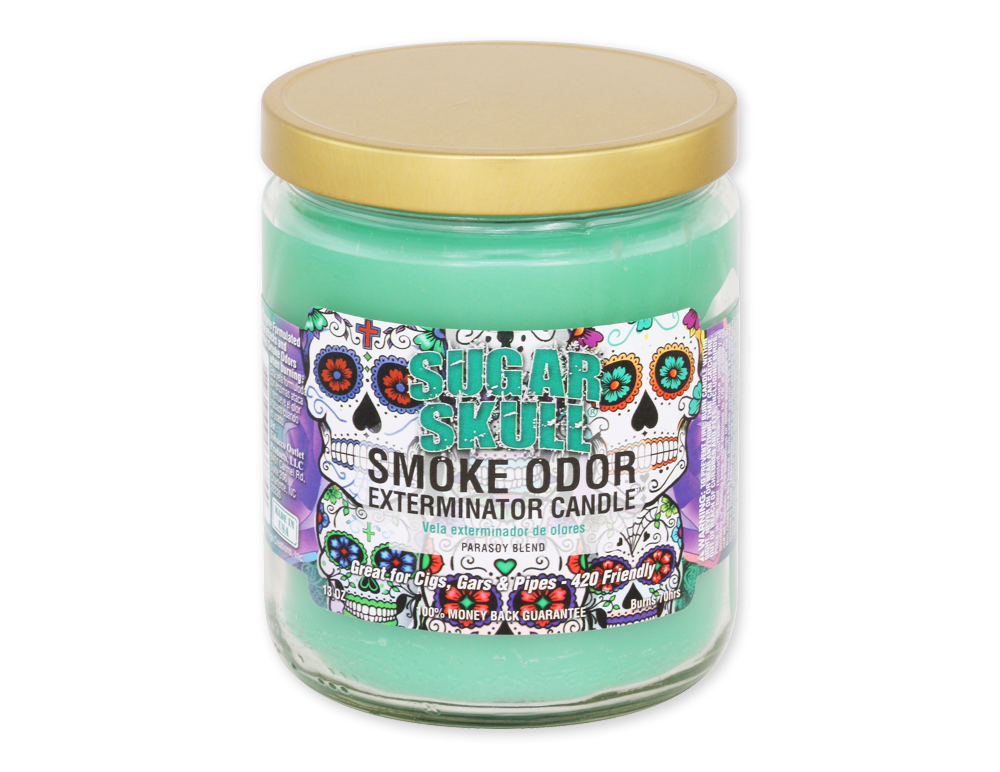 Smoke Odor Sugar Skull Candle