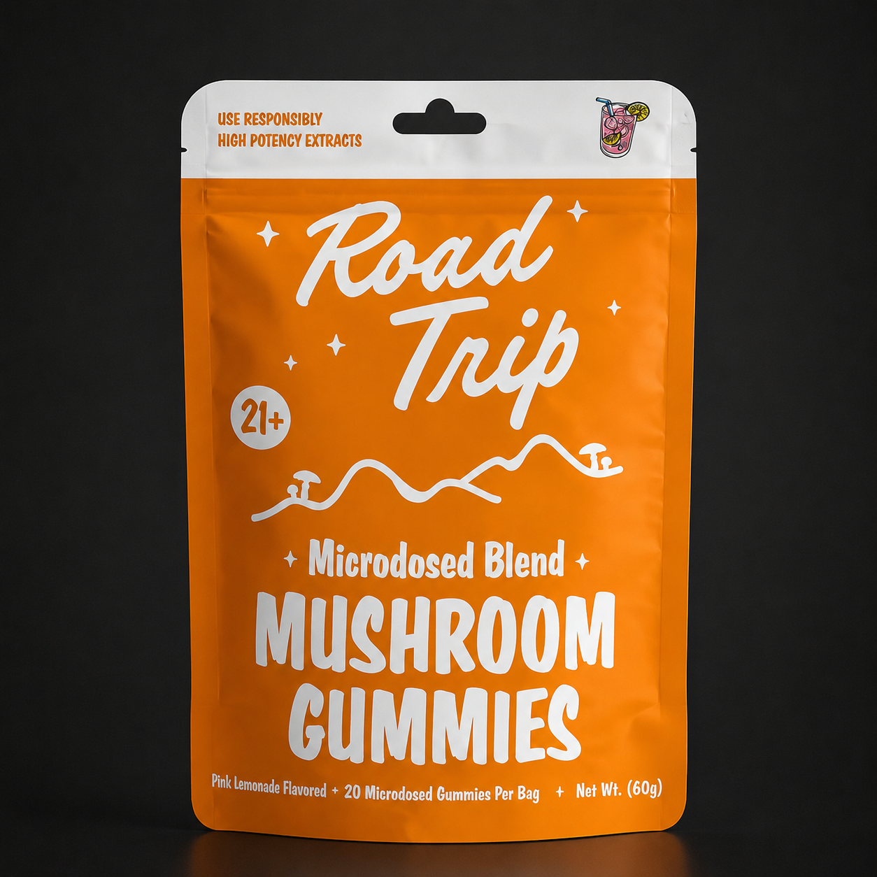 Road Trip - MICRODOSED Gummies + Functional Mushrooms - Pink Lemonade