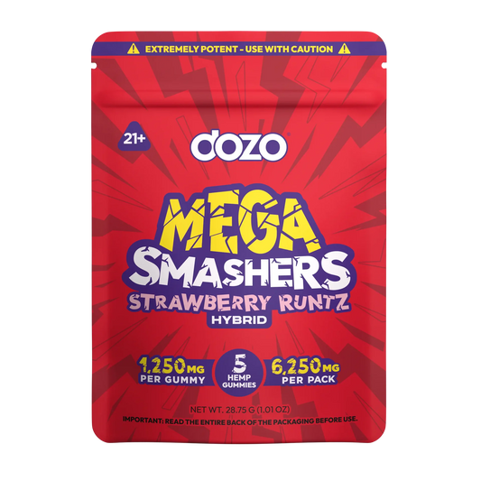 DOZO Mega Smashers Strawberry Runtz Hybrid Hemp Gummies 6250mg