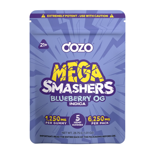 DOZO Mega Smashers Blueberry OG Indica Hemp Gummies 6250mg