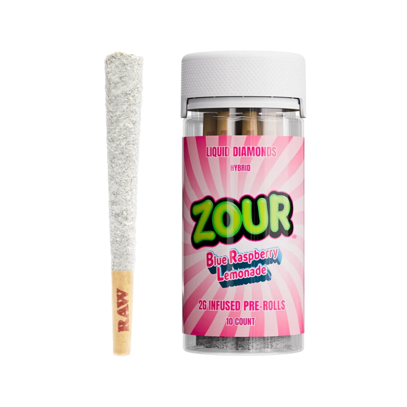 ZOUR 10CT BLUE RASPBERRY LEMONADE COATED PREROLLS