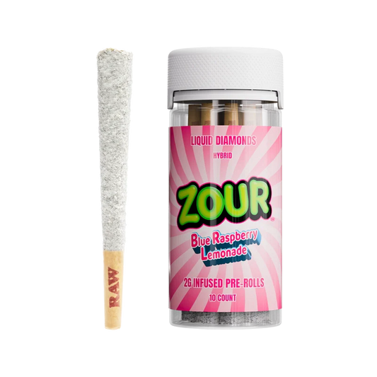ZOUR 10CT BLUE RASPBERRY LEMONADE COATED PREROLLS