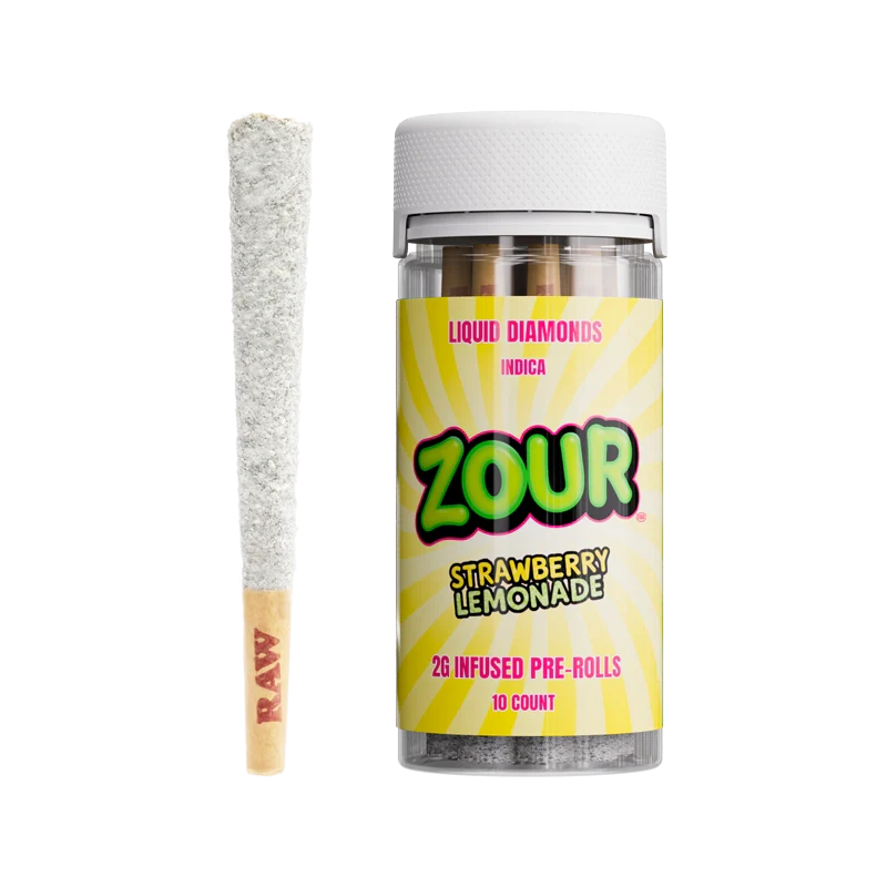 ZOUR 10CT STRAWBERRY LEMONADE COATED PREROLLS
