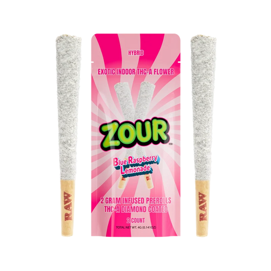 ZOUR 2CT BLUE RASPBERRY LEMONADE COATED PREROLLS