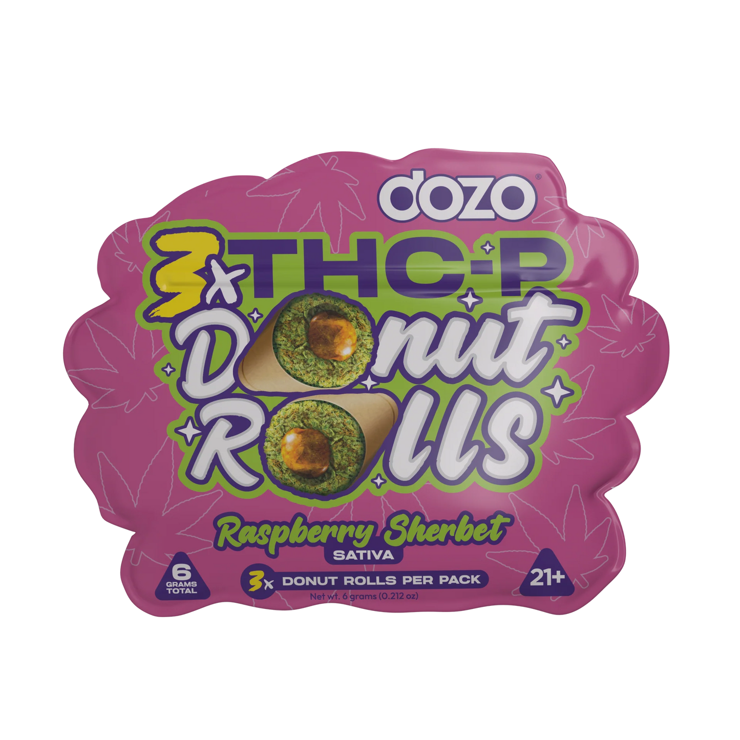 DOZO DONUT ROLLS (THC-P) 6G - 3CT RASPBERRY SHERBET (SATIVA)