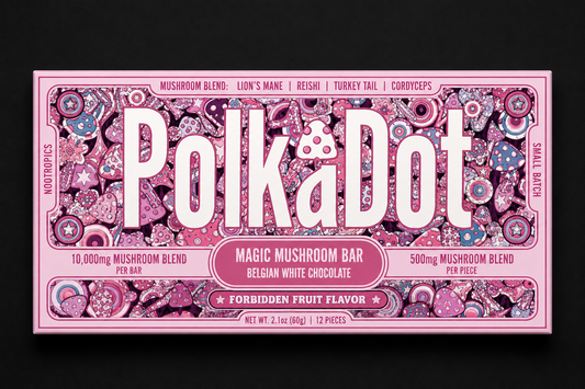 Polkadot Mushroom Bar - Forbidden Fruit Loop Chocolate Bar