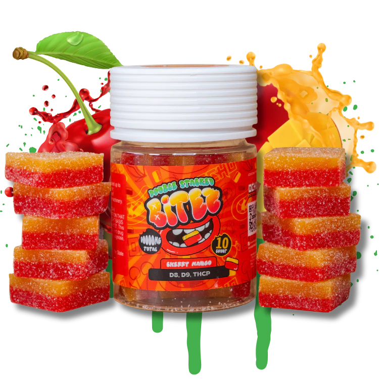 BITEZ Gummies 10,000mg Jarz D8+D9+THCP Cherry Mango