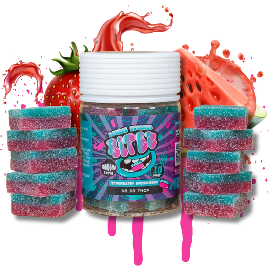 BITEZ Gummies 10,000mg Jarz D8+D9+THCP Strawberry Watermelon