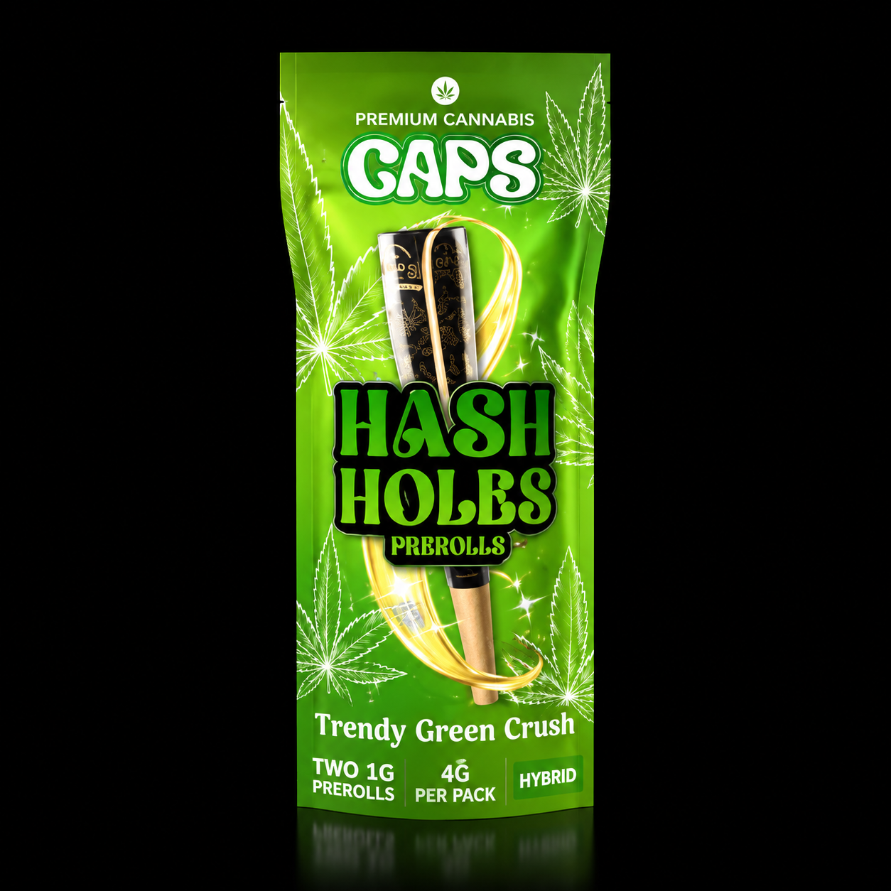 CAPS 2 Pack Hash Holes Prerolls 4g – Trendy Green Crush