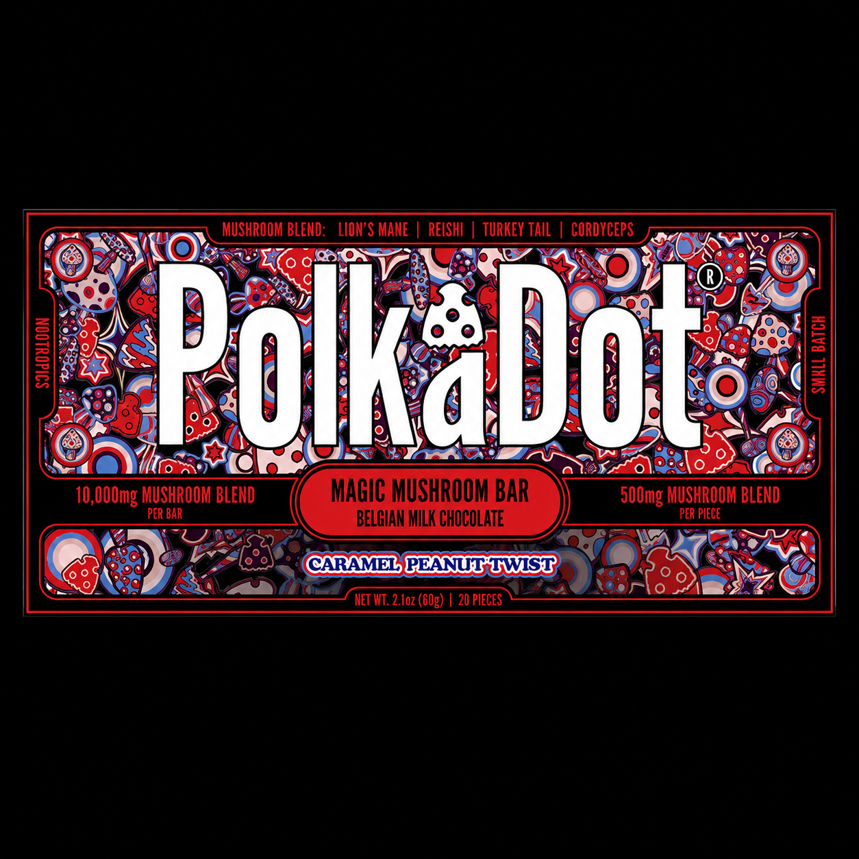 Polkadot Caramel Peanut Twist Chocolate Bar