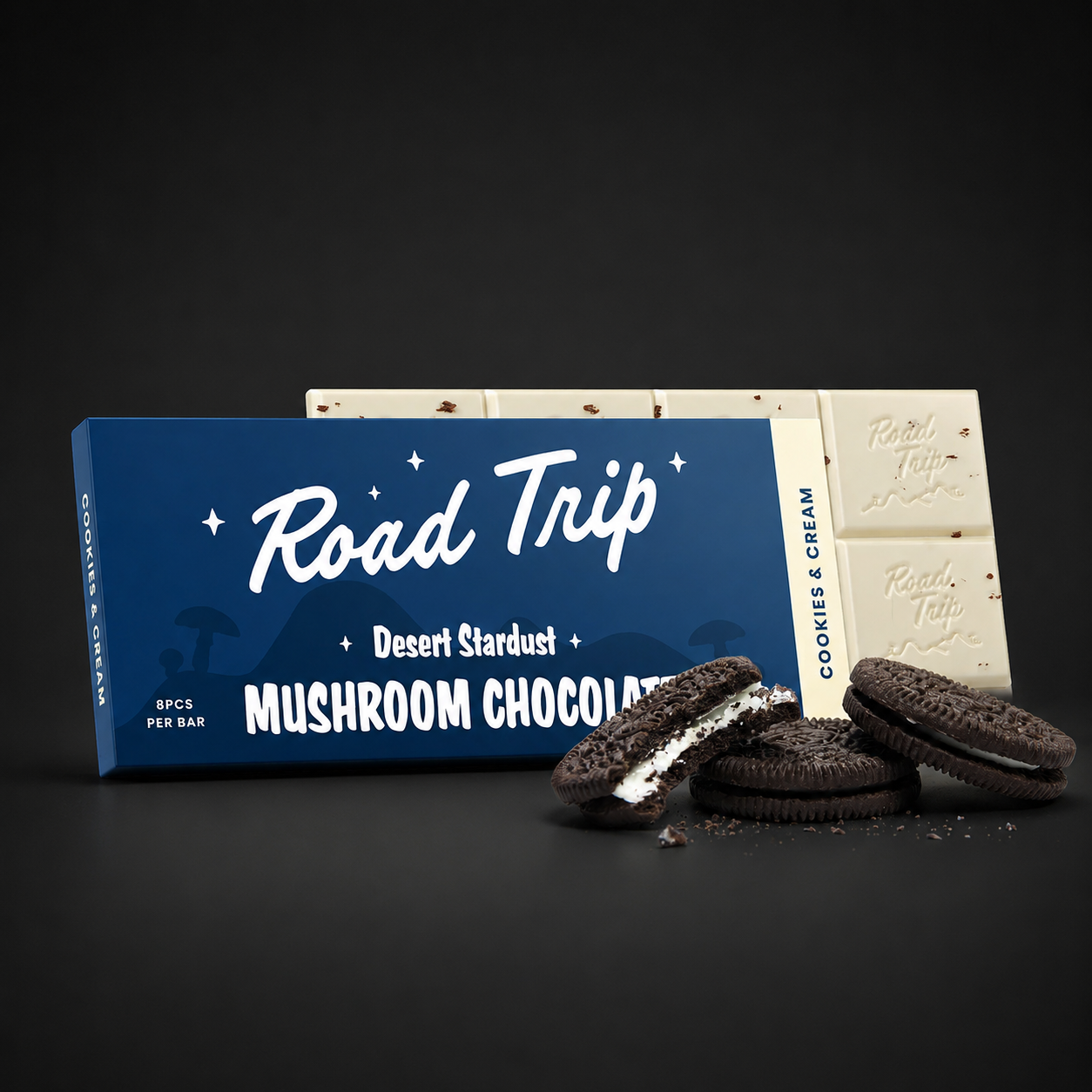 Desert Stardust Mushroom Chocolate Bar - Cookies & Cream