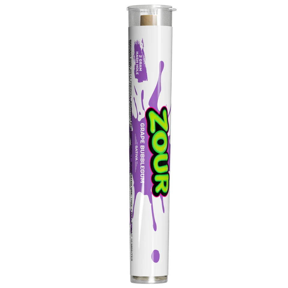 ZOUR Grape Bubblegum Hash Hole Preroll – 2g