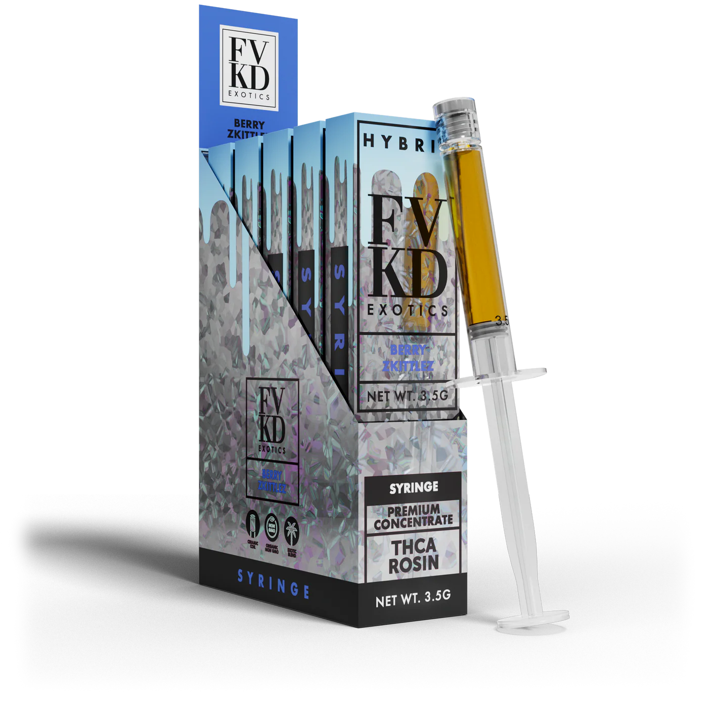 FVKD Live Rosin THCa Syringe 3.5G - Berry Zkittles (Hybrid)