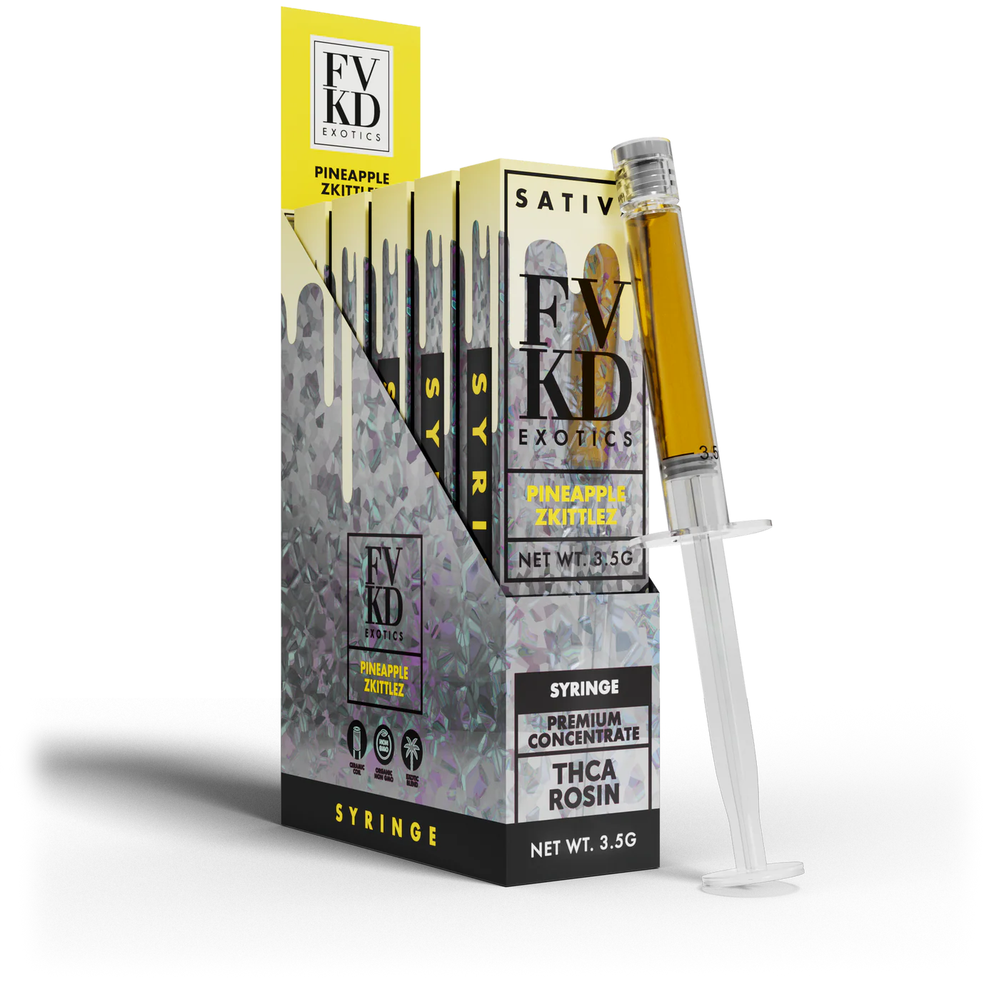 FVKD Live Rosin THCa Syringe 3.5G - Pineapple Zkittles (Sativa)