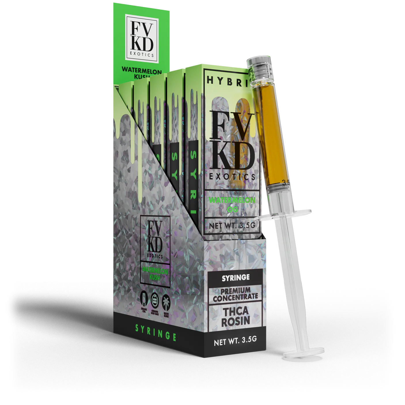 FVKD Live Rosin THCa Syringe 3.5G - Watermelon OG (Hybrid)