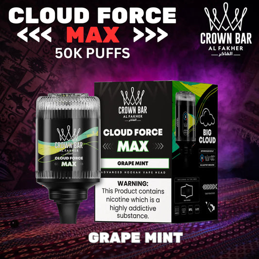Al Fakher Crown Bar Cloud Force Max 50K - Grape Mint