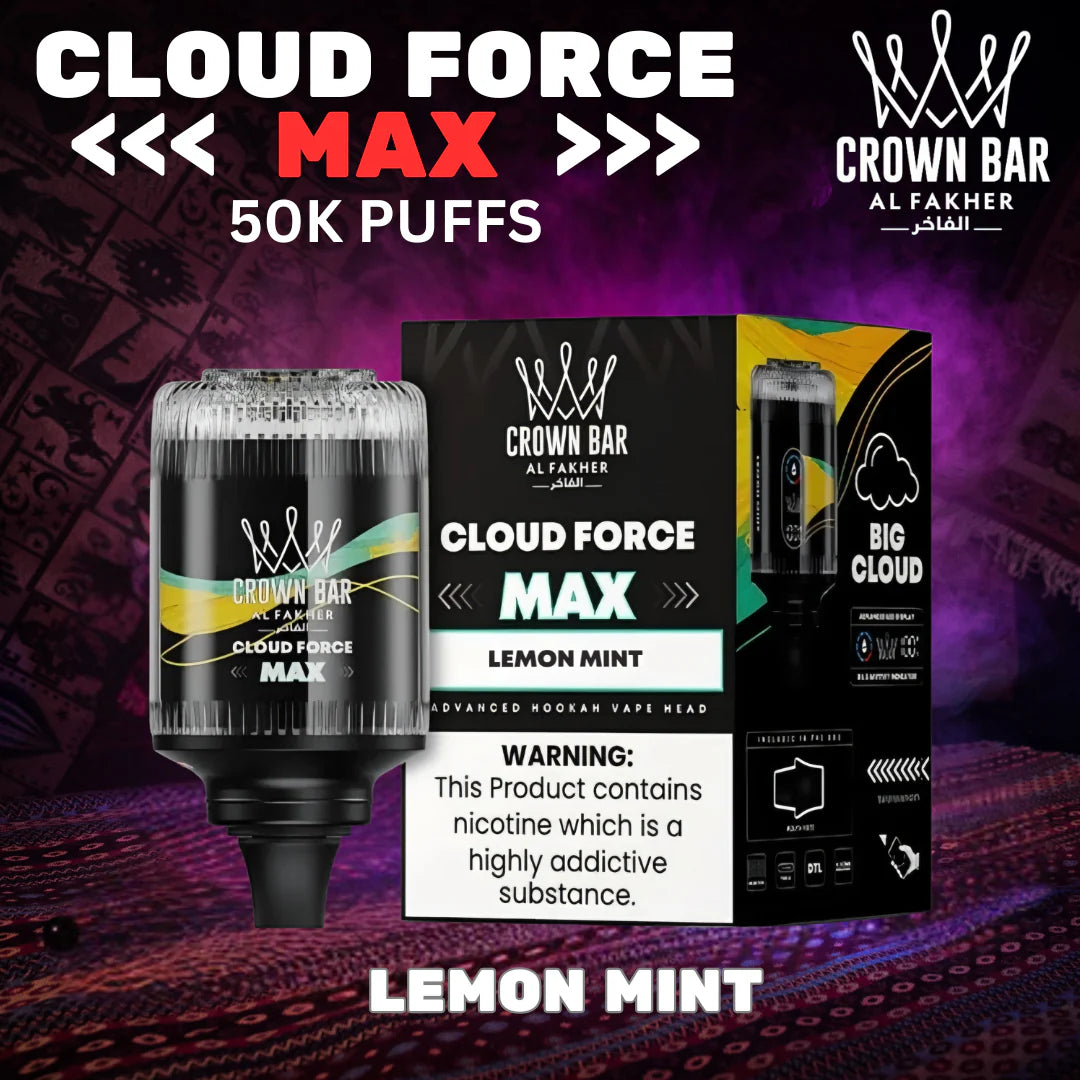 Al Fakher Crown Bar Cloud Force Max 50K - Lemon Mint