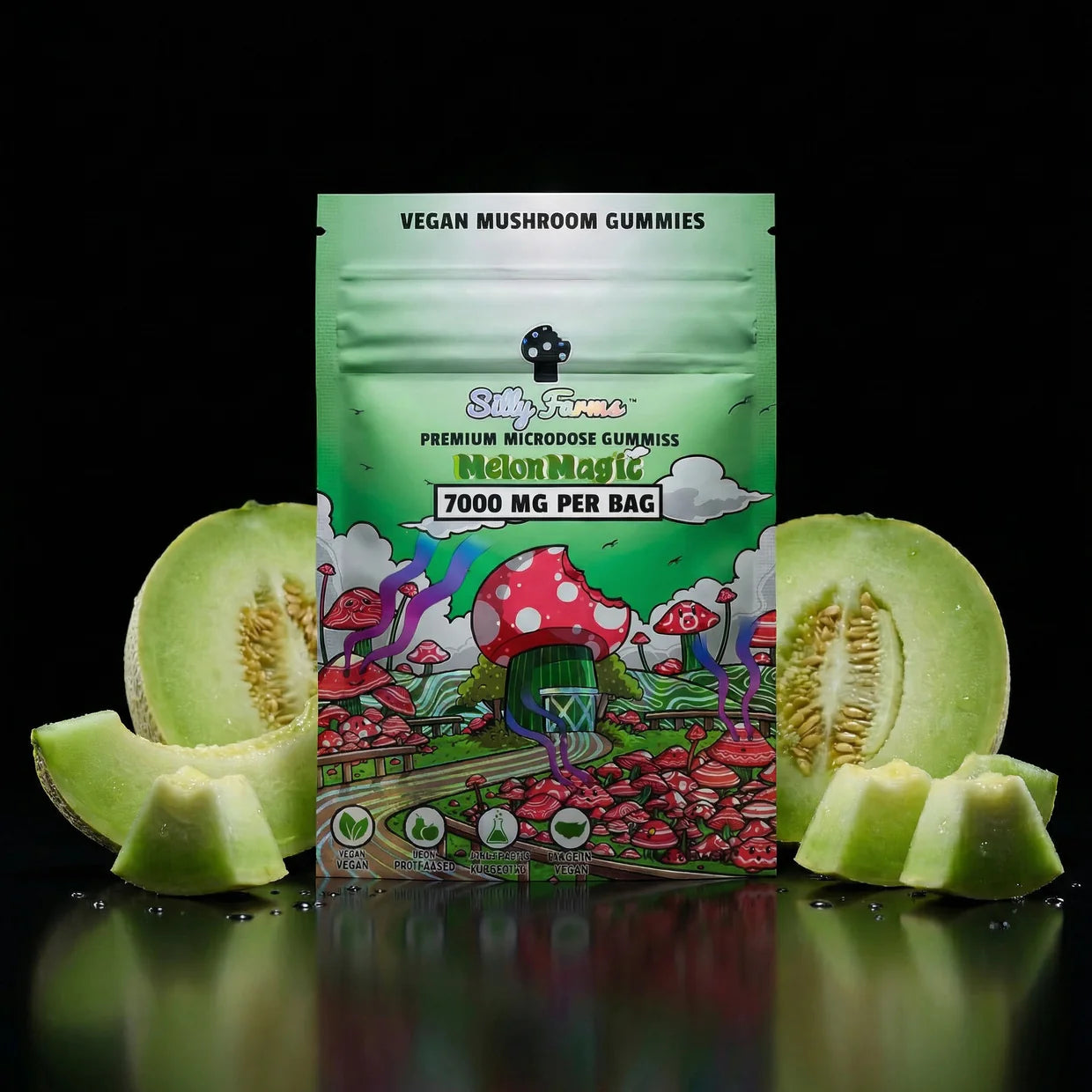 SILLY FARMS Melon Magic Premium Mushroom Gummies 7000mg