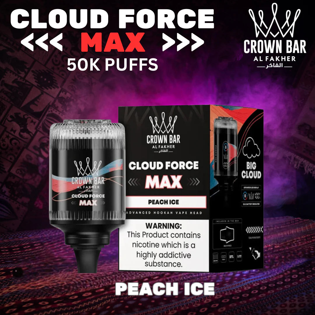 Al Fakher Crown Bar Cloud Force Max 50K - Peach Ice