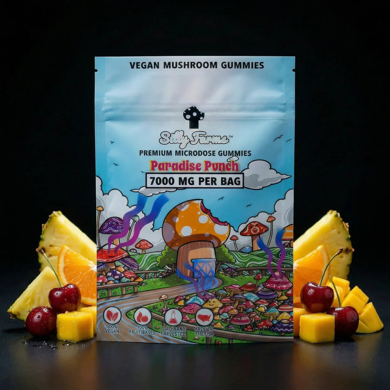 SILLY FARMS Paradise Punch Premium Mushroom Gummies 7000mg