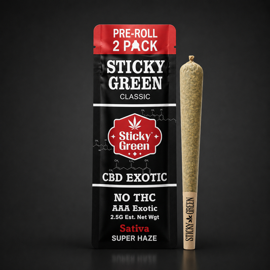 STICKY GREEN CBD EXOTIC SUPER HAZE SATIVA 2CT