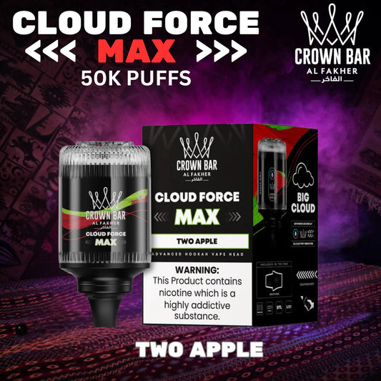 Al Fakher Crown Bar Cloud Force Max 50K - Two Apple