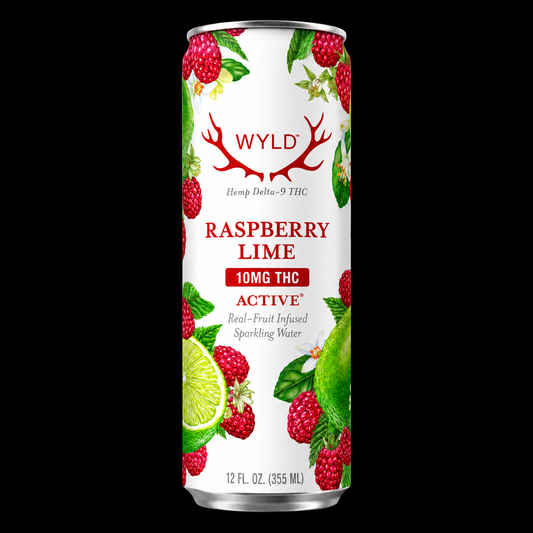 WYLD Raspberry Lime THC Sparkling Water