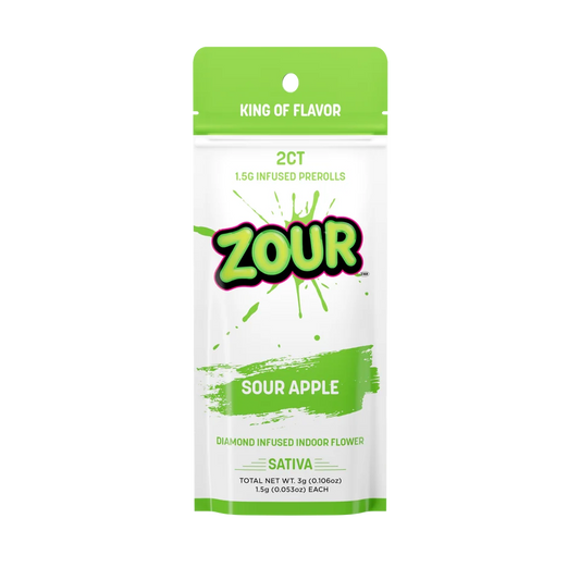 ZOUR Sour Apple Diamond Infused Prerolls