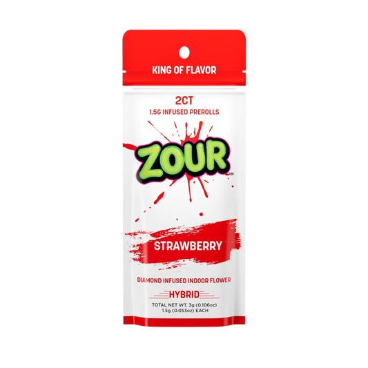 ZOUR Strawberry Diamond Infused Prerolls – 2 Pack (3g)