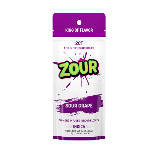 ZOUR Sour Grape Diamond Infused Prerolls
