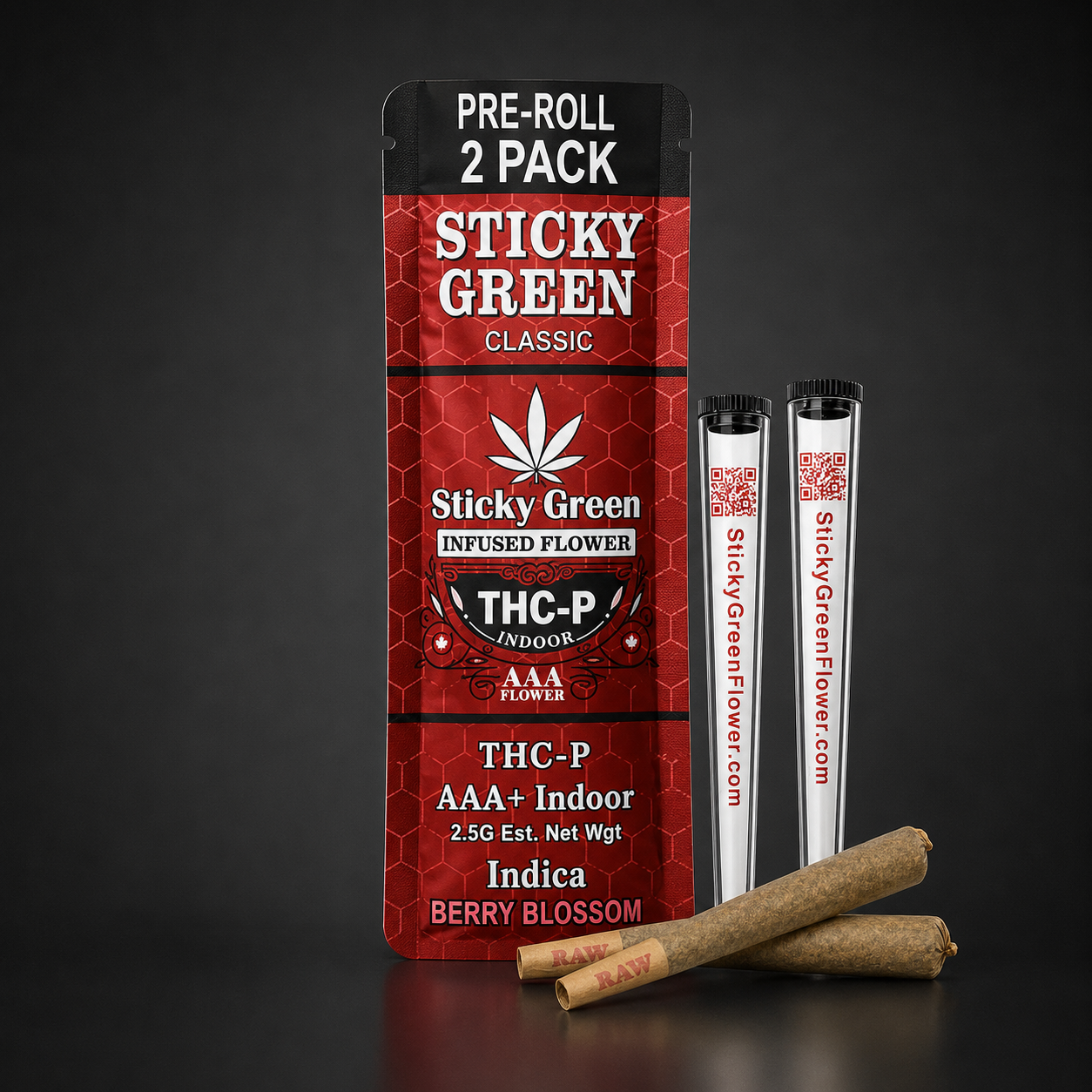 STICKY GREEN INDICA BERRY BLOSSOM 2CT