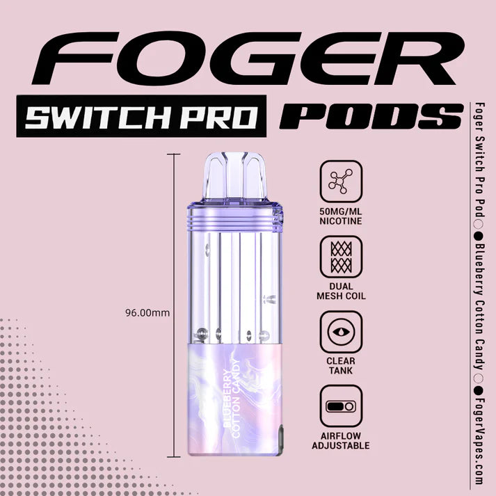 Foger Switch Pro Pod | 30K Puffs - Blueberry Cotton Candy