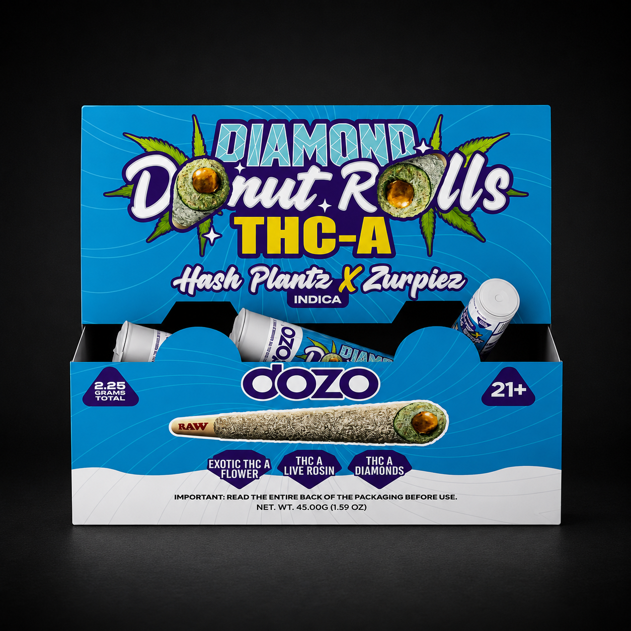 DOZO HASH PLATZ ZURPIEZ DIAMOND DONUT ROLLS THCA 1CT x 2.25G