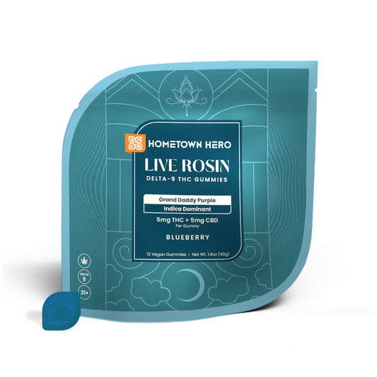 Blueberry GDP - Delta 9 Live Rosin Gummies + CBD