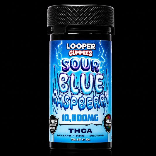 LOOPER Sour Blue Raspberry Gummies - D8, D9, HHC, THCA