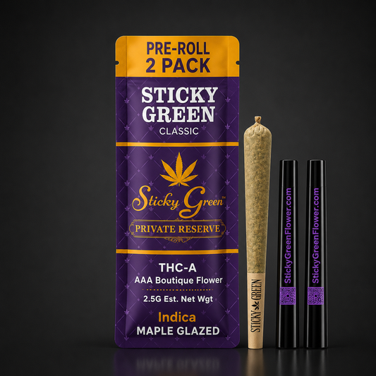 STICKY GREEN MAPLE GLAZED INDICA THCA 2CT