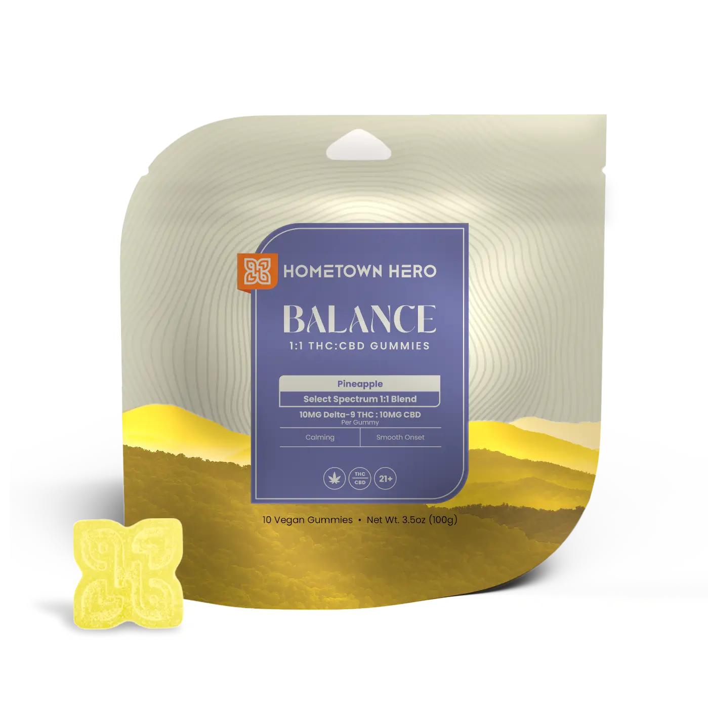 Hometown Hero - Pineapple Balance THC:CBD Gummies