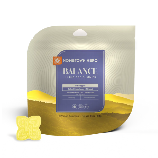 Hometown Hero - Pineapple Balance THC:CBD Gummies