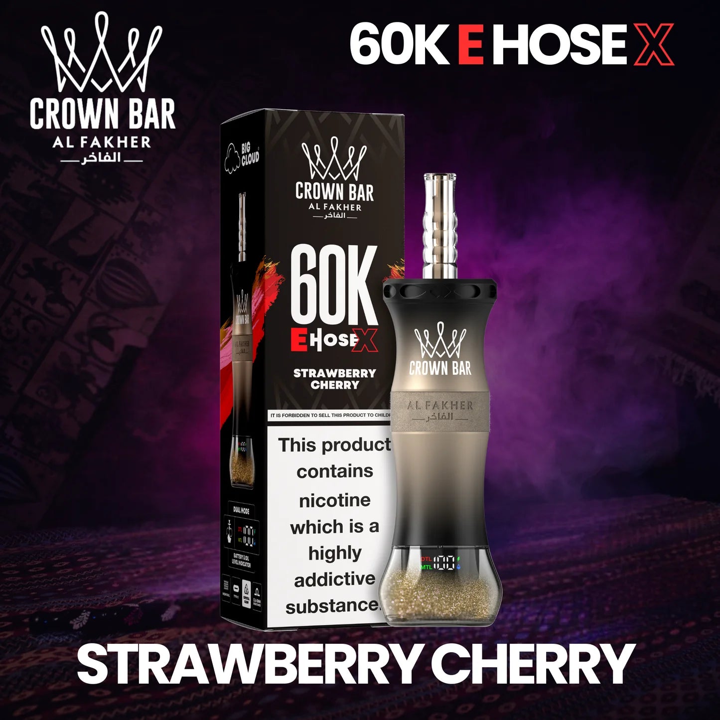 Al Fakher Crown Bar 60K eHose X - Strawberry Cherry